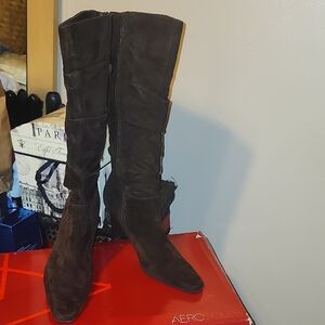 AEROSOLES Women's Dark Brown Over the Knee Boots